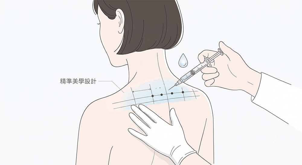 臻顏醫師進行肉毒瘦肩斜方肌厚度專業評估及施打